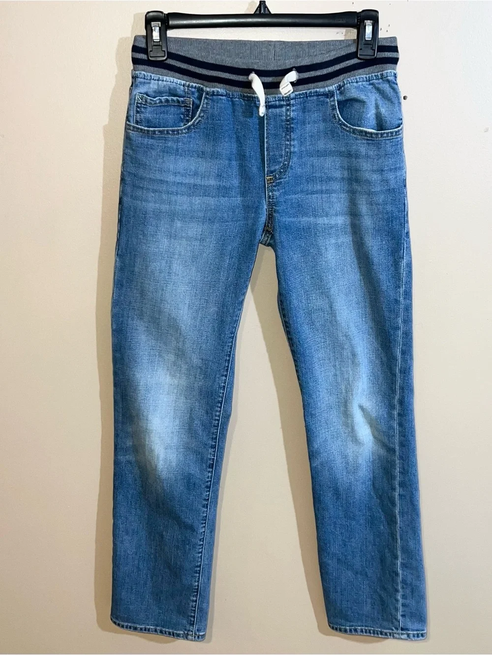 Gap Kids Straight Jeans XXL 14-16 Blue Expandable Waist Drawstring